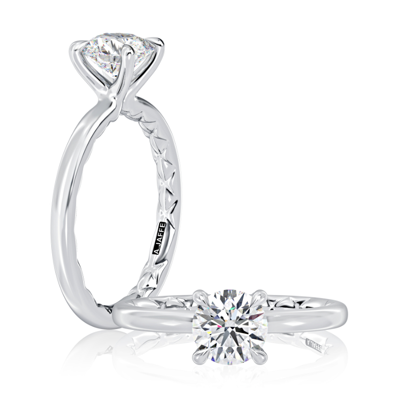 Round Solitaire Four-Prong Diamond Engagement Ring