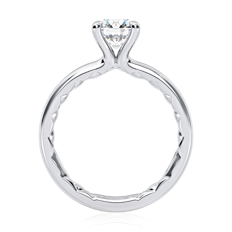 Round Solitaire Four-Prong Diamond Engagement Ring