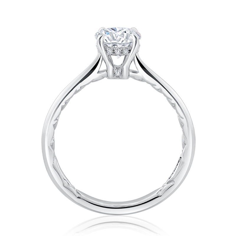 Oval Hidden Halo Solitaire Diamond Engagement Ring