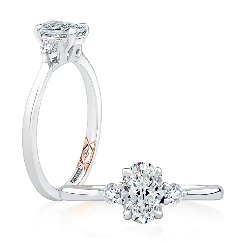 Oval Three-Stone Diamond Engagement Ring