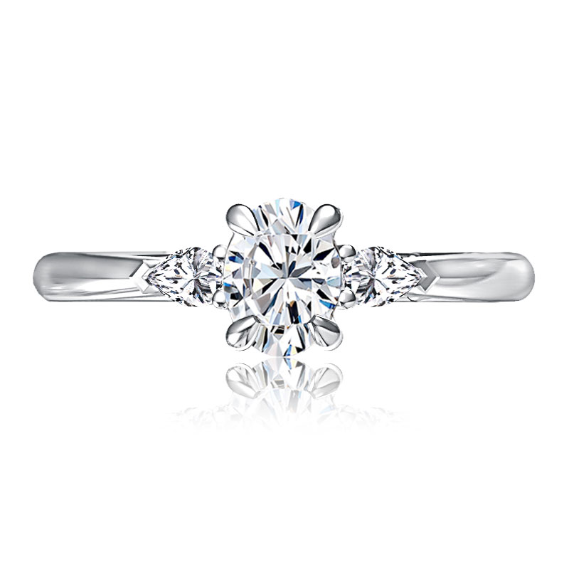 Oval Three-Stone Diamond Engagement Ring