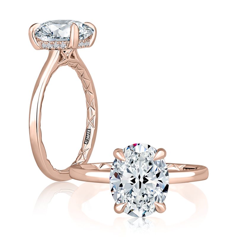 Oval Halo Solitaire Diamond Engagement Ring