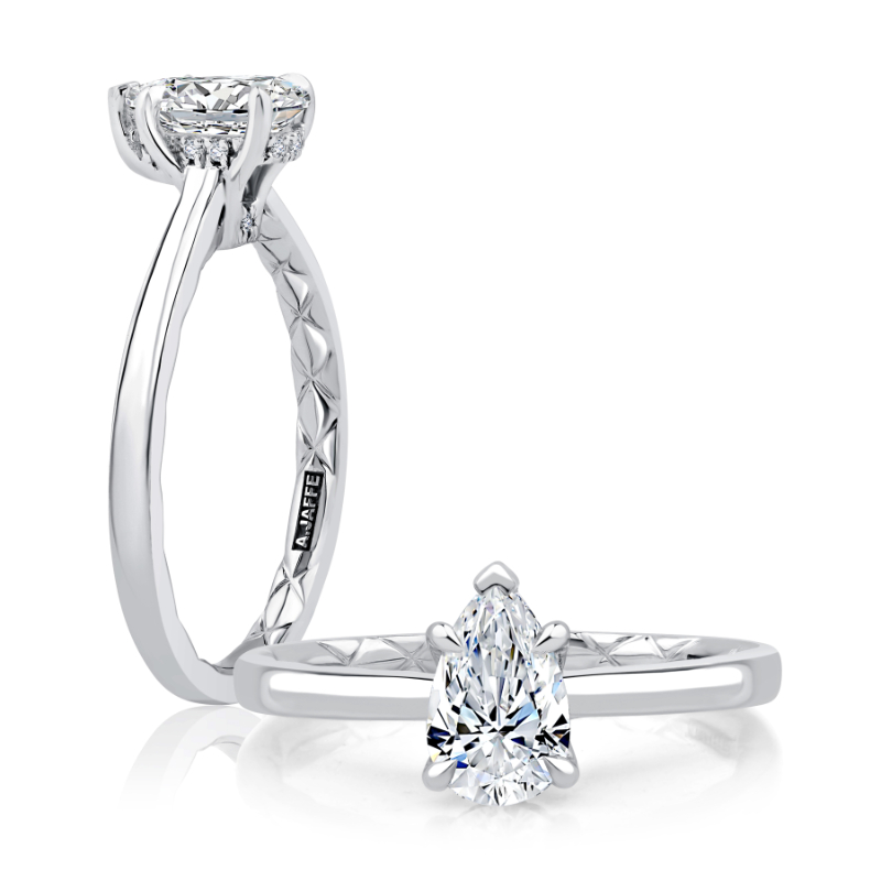 Pear Shape Solitaire Diamond Engagement Ring