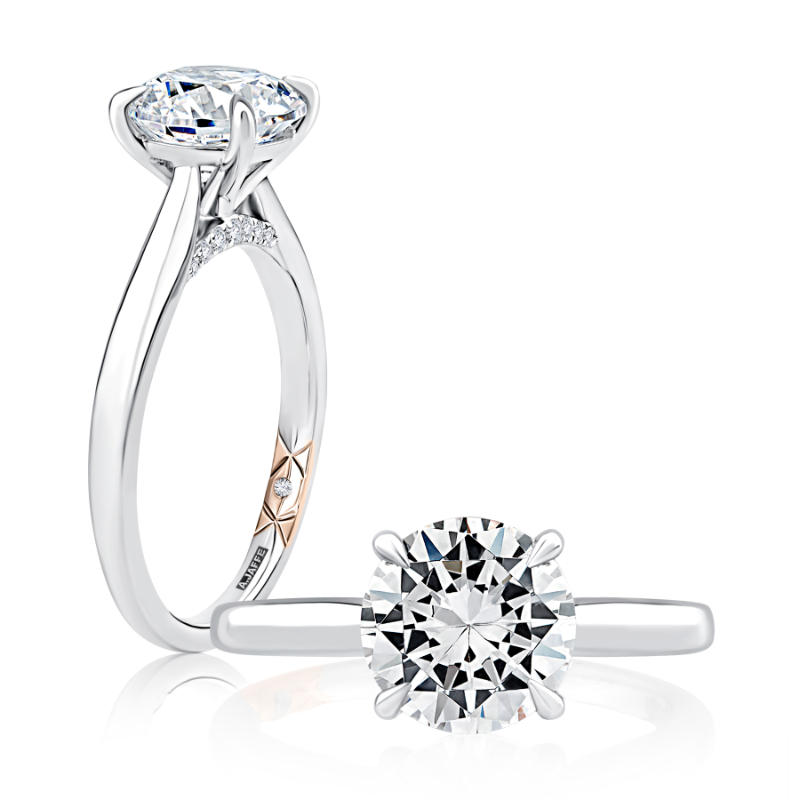 Round Solitaire Peek-A-Boo Diamond Engagement Ring