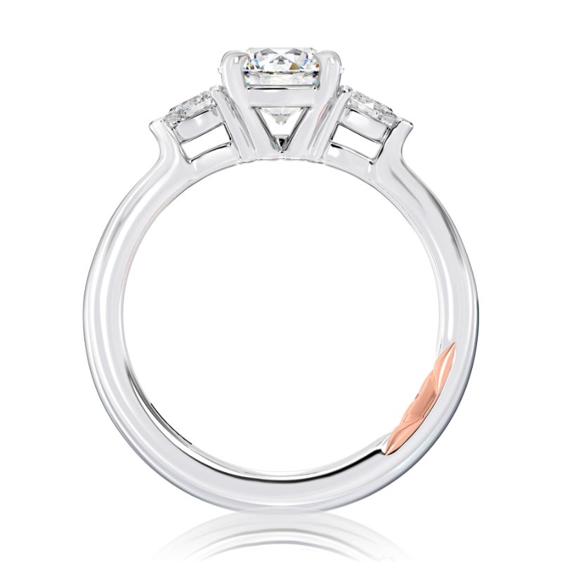 Round Three-Stone Diamond Engagement Ring