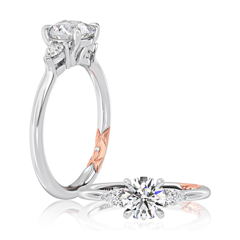 Round Three-Stone Diamond Engagement Ring