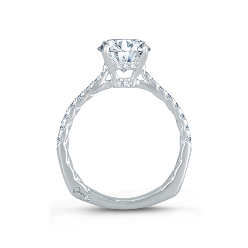 Round Pav&eacute; Diamond Engagement Ring-1