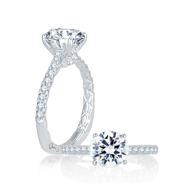 Round Pav&eacute; Diamond Engagement Ring