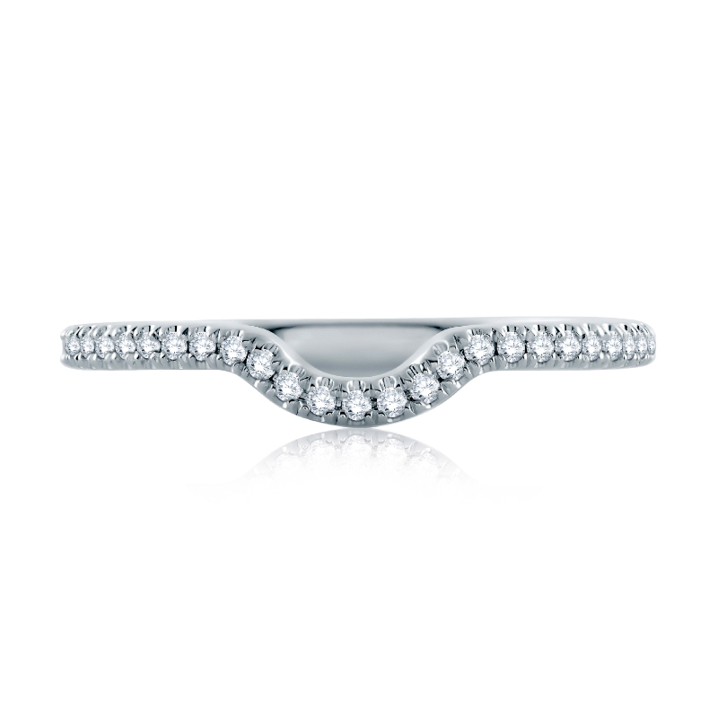 Curved Diamond Wedding Band