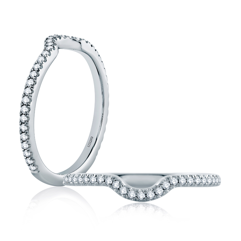 Curved Diamond Wedding Band