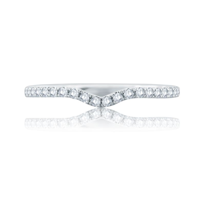 Curved Diamond Wedding Band