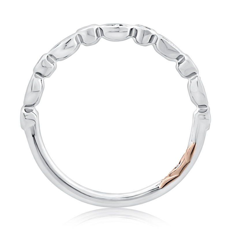 Alternating Round and Marquise Diamond Wedding Band-1