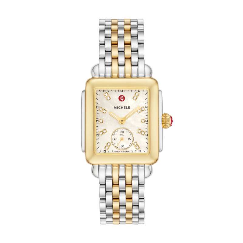 Deco Mid Two-Tone 18K Gold-Plated Diamond Dial Watch