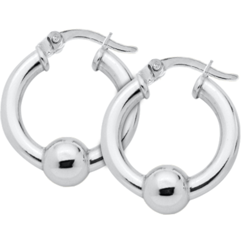 SS Cape Cod Bead Hoop Earrings