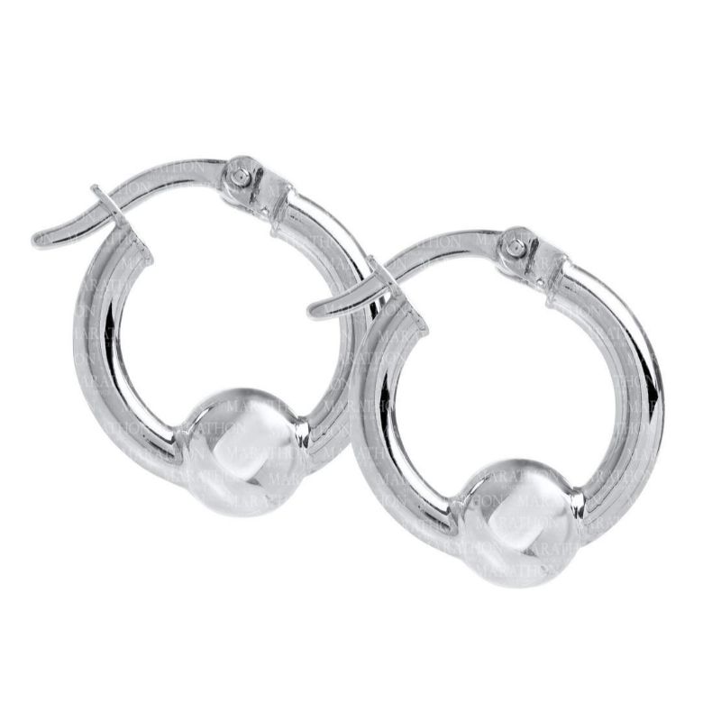 SS Cape Cod Bead Hoop Earrings