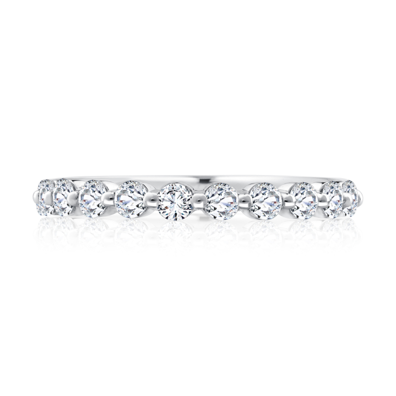 Single Shared Prong Diamond Wedding Band