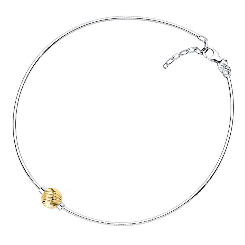SS/14KY Swirl Bead Cape Cod Omega Anklet