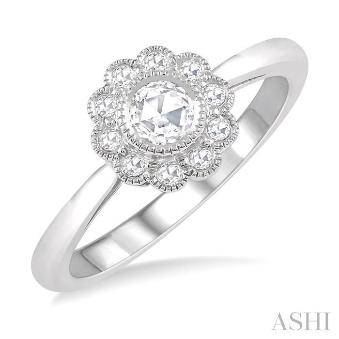 ROSE CUT HALO DIAMOND RING