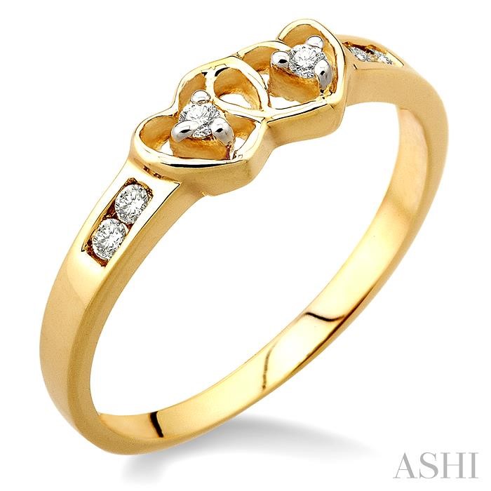 Twin Heart Shape Diamond Fashion Ring