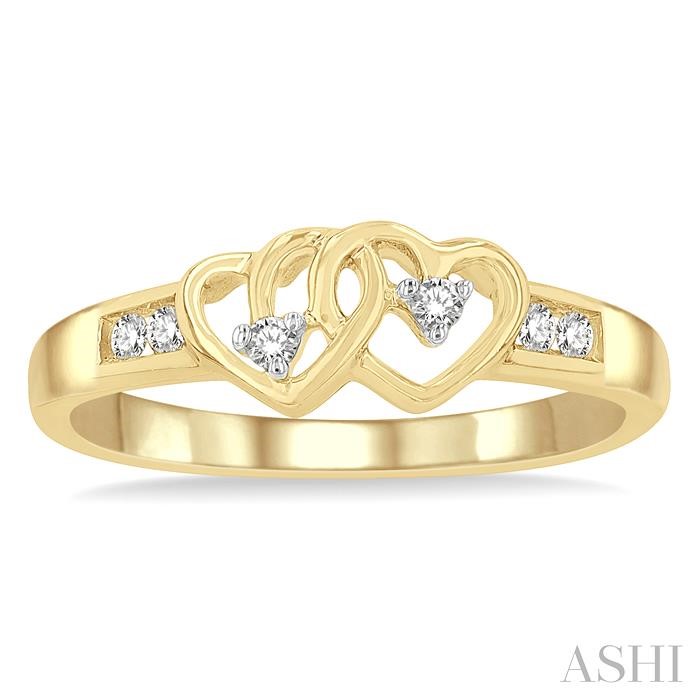 Twin Heart Shape Diamond Fashion Ring-2