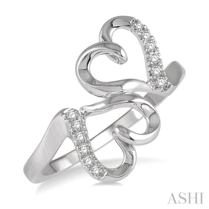 TWIN HEART SHAPE DIAMOND FASHION RING