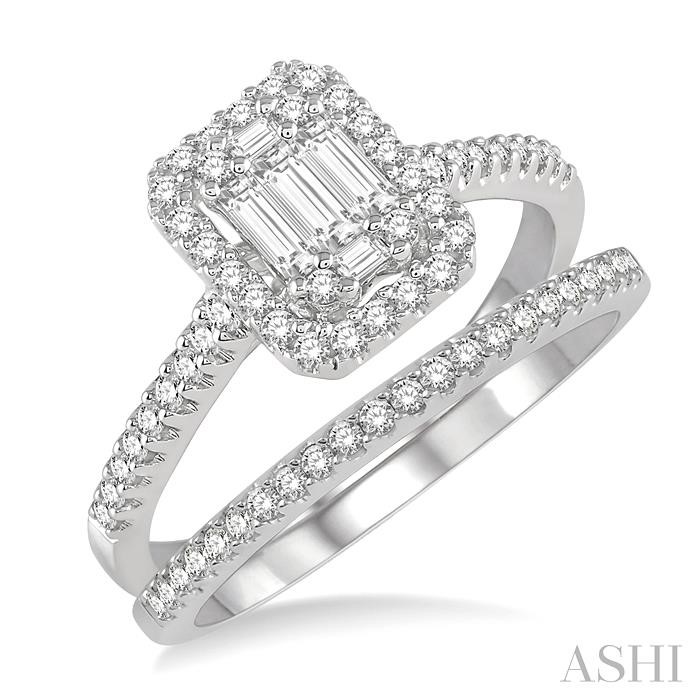 HALO FUSION DIAMOND WEDDING SET
