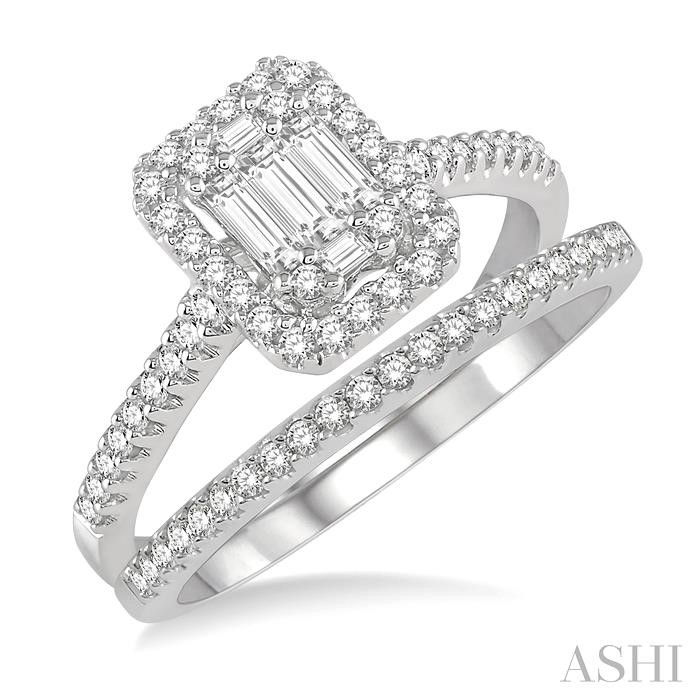 HALO FUSION DIAMOND WEDDING SET