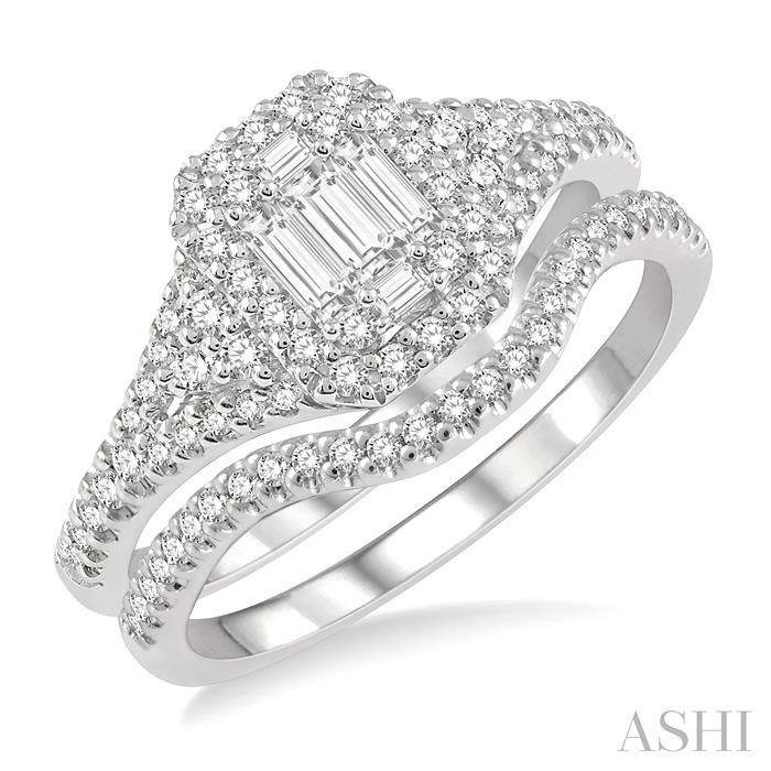 HALO FUSION DIAMOND WEDDING SET