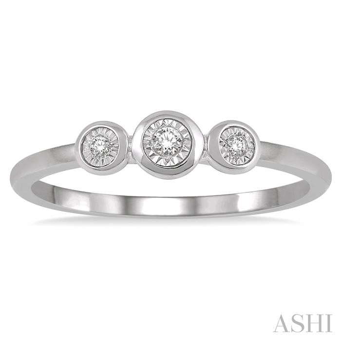 Stackable Round Shape Past Present & Future Diamond Promise Ring-2