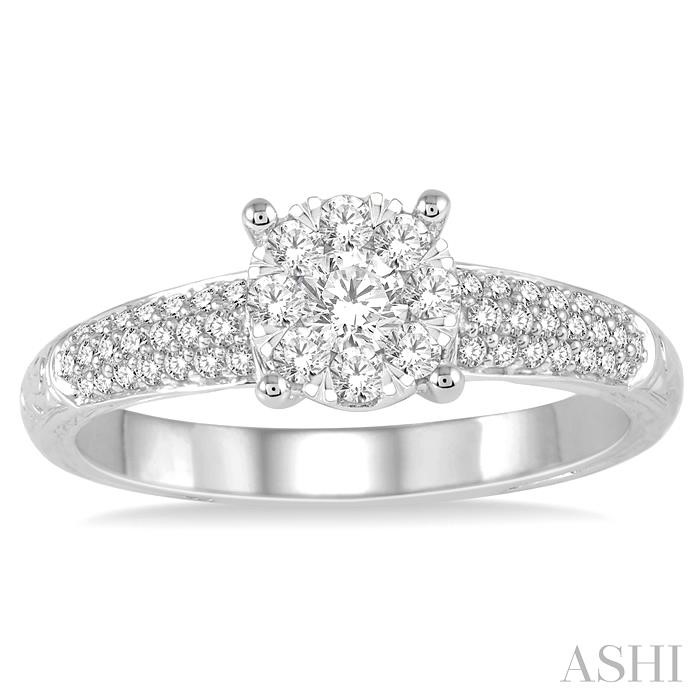 Round Shape Lovebright Diamond Engagement Ring-2