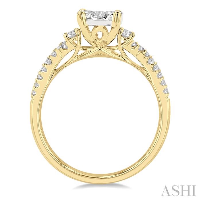 Oval Shape Lovebright Diamond Engagement Ring-3