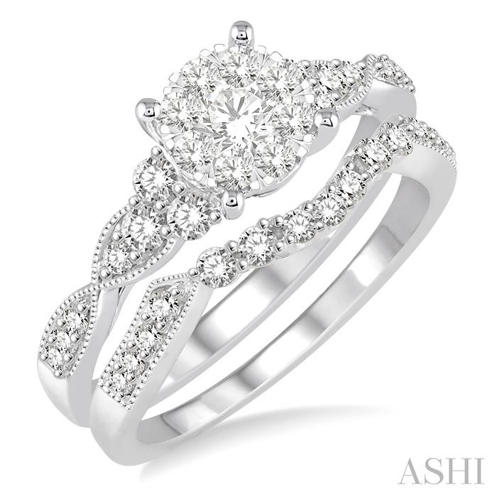 Round Shape Lovebright Diamond Wedding Set