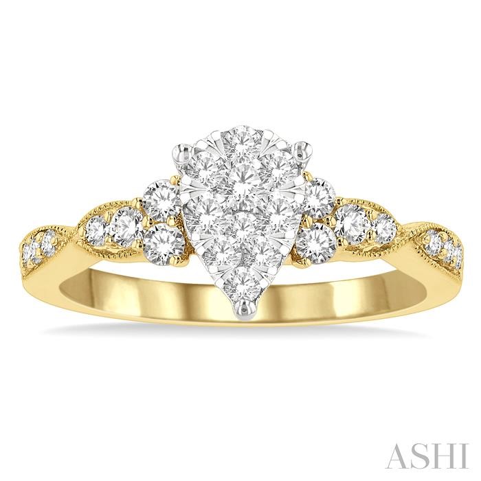 Pear Shape Lovebright Diamond Engagement Ring-2
