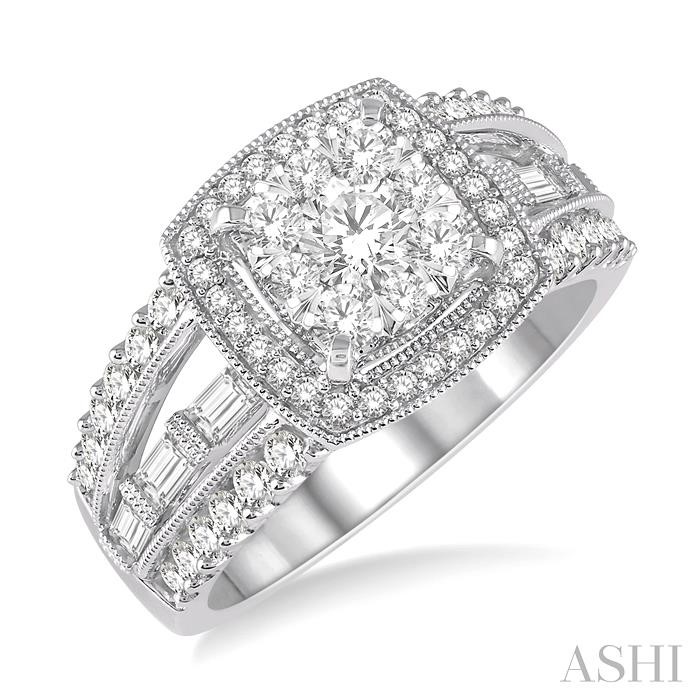 CUSHION SHAPE HALO LOVEBRIGHT DIAMOND ENGAGEMENT RING