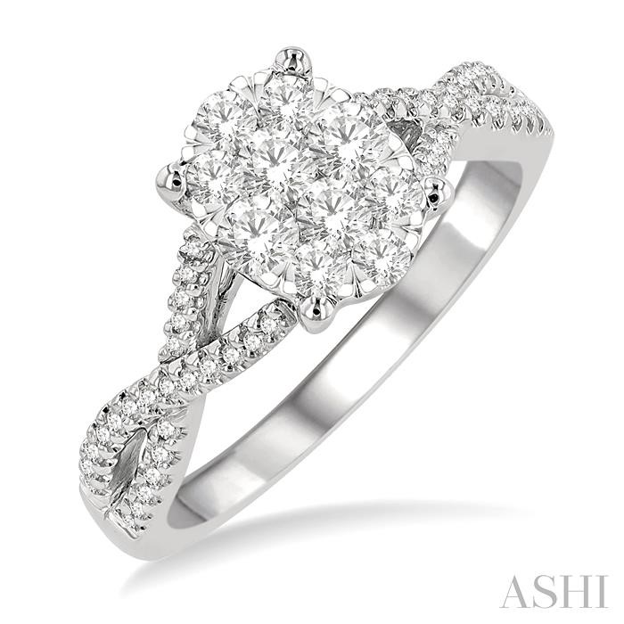 OVAL SHAPE LOVEBRIGHT DIAMOND ENGAGEMENT RING