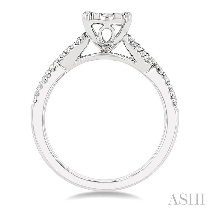 Oval Shape Lovebright Diamond Engagement Ring-3