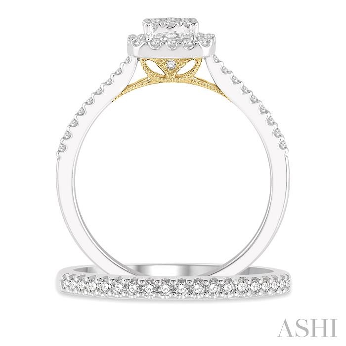 Cushion Shape Halo Lovebright Diamond Wedding Set-3