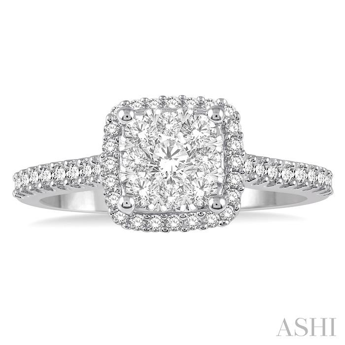 Cushion Shape Halo Lovebright Essential Diamond Engagement Ring-2