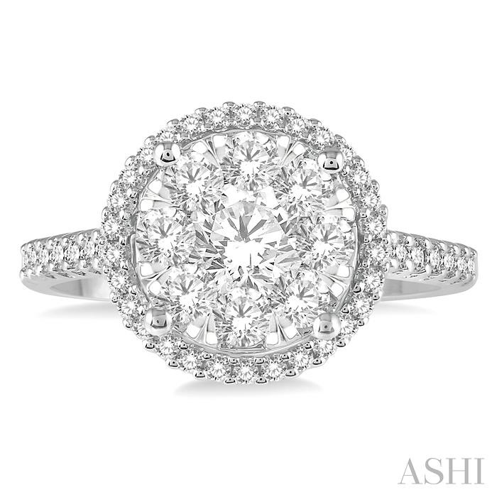 Round Shape Halo Lovebright Essential Diamond Engagement Ring-2