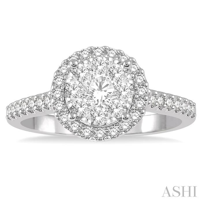 Round Shape Halo Lovebright Essential Diamond Engagement Ring-2