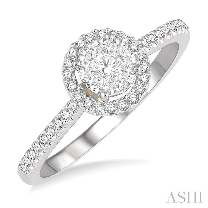 Round Shape Halo Lovebright Essential Diamond Engagement Ring