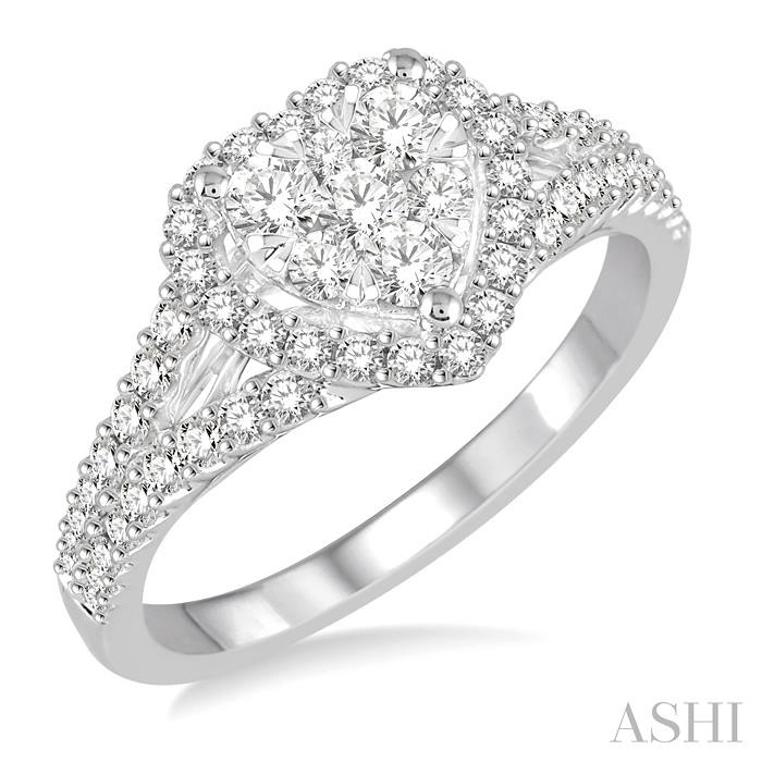 HEART SHAPE LOVEBRIGHT DIAMOND ENGAGEMENT RING