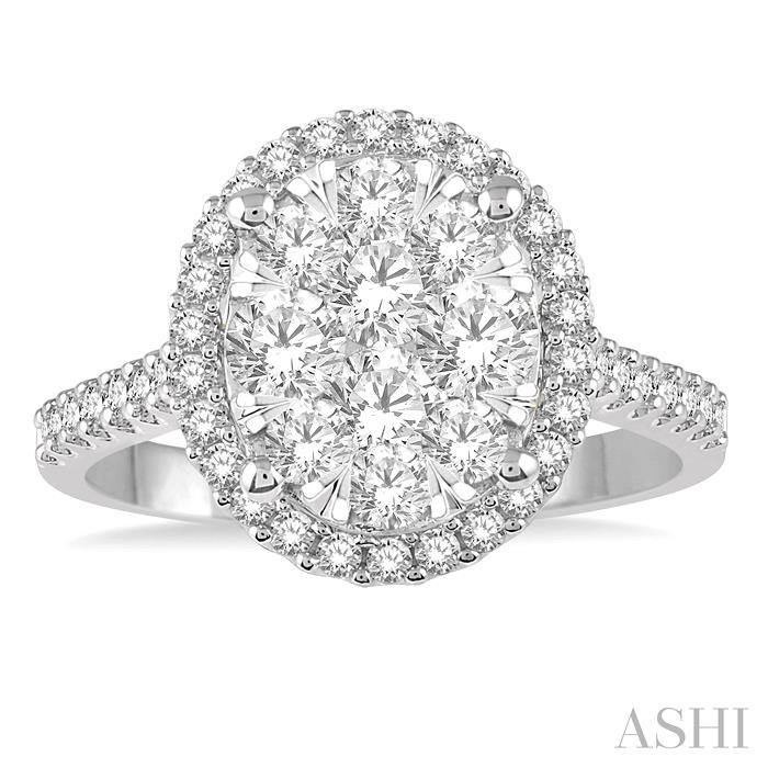 Oval Shape Halo Lovebright Essential Diamond Engagement Ring-2