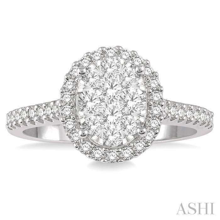 Oval Shape Halo Lovebright Essential Diamond Engagement Ring-2