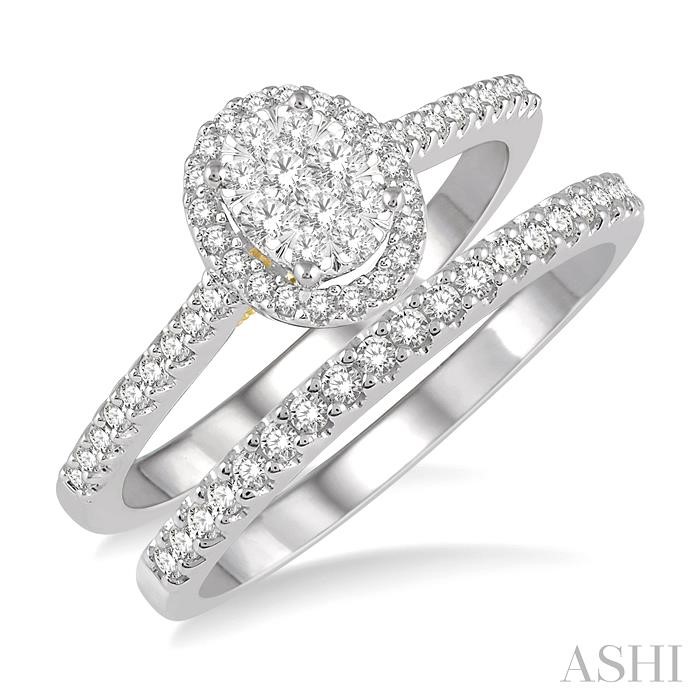 OVAL SHAPE LOVEBRIGHT DIAMOND WEDDING SET