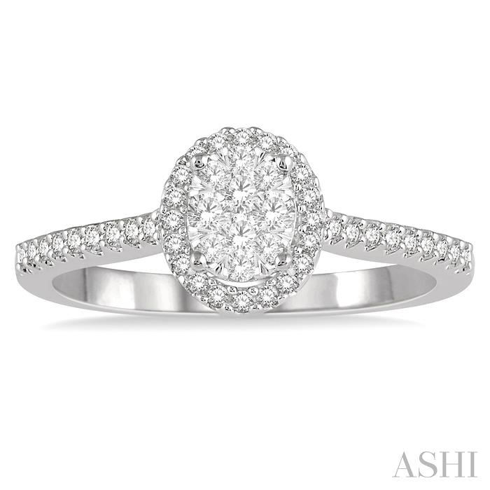 Oval Shape Halo Lovebright Essential Diamond Engagement Ring-2