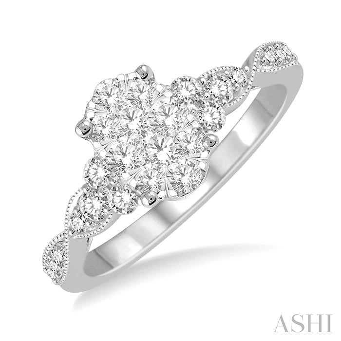 OVAL SHAPE LOVEBRIGHT DIAMOND ENGAGEMENT RING