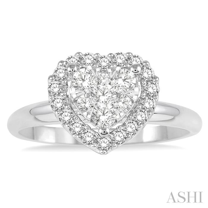 Heart Shape Halo Lovebright Essential Diamond Engagement Ring-2