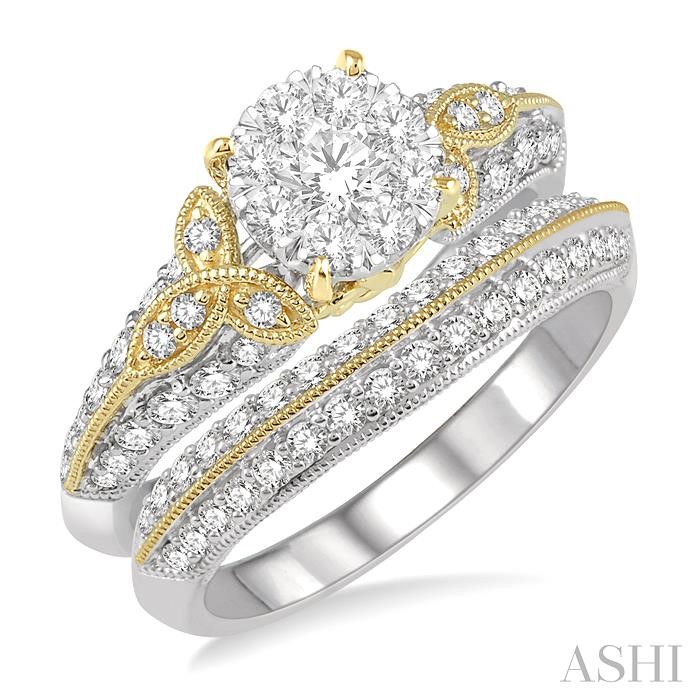 ROUND SHAPE LOVEBRIGHT DIAMOND WEDDING SET