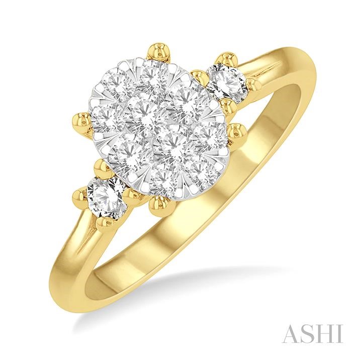 OVAL SHAPE LOVEBRIGHT DIAMOND ENGAGEMENT RING